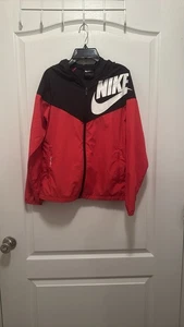 Nike Black and Red Hooded Packable Jacket Boys Size Large - Picture 1 of 4