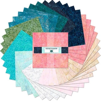 Wilmington Batiks - Desert Blossom - 10 Karat Jewels - 10" Squares - 42 Pcs/Pack - Image 1 of 4
