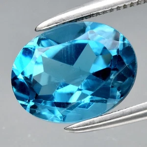 💎 Piedra preciosa de topacio azul Londres natural ovalada de 2,38 quilates 9x7 mm VS, Brasil - Imagen 1 de 4