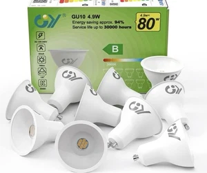 10pk GY GU10 Bombillas LED 4.9W Blanco Cálido 3000K - Imagen 1 de 8