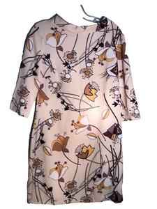 VINTAGE 1950's mod DRESS raised collar pastel floral Sz S back buttons - Picture 1 of 9