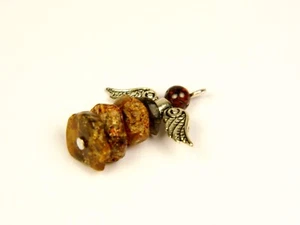 Angel Figurine Souvenir With Baltic Amber Stone Natural Genuine Religious 6370 - Picture 1 of 9