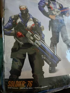 Overwatch Soldier Costume Child Boys Padded Muscle Medium 7-8 & DAILY SHIPPING - Picture 1 of 5