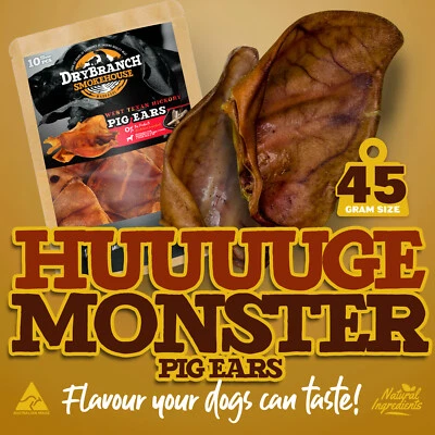 Drybranch Beasties Large Pig Ears Whole 50pcs - 100% Australian Pork Treat - image 1 of 4