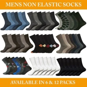 Mens Diabetic Socks Non Elastic Cotton Rich Soft Grip Comfort Top Sock UK 6-11 - Picture 1 of 76