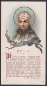 Tarjeta Santa Antigua de San Odilon Santino Imagen Pieuses Estampa - Imagen 1 de 1