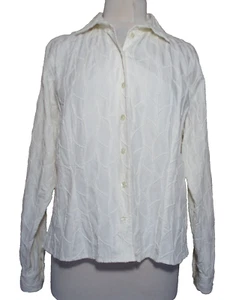 Anne Fontaine Meiko Blouse Shirt Top Size 5 / XL Women White Patchwork Cotton - Picture 1 of 7