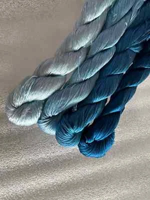 100%mulberry silk hand-dyed wrapping/velvet flower Twistless nosplit silk thread - Image 1 of 2
