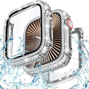2-In-1 Waterproof Bling Case Compatible for Apple Watch Screen Protector 40Mm 41 - Picture 1 of 12