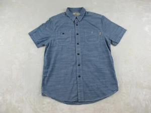 Camisa Woolrich Para Hombres Mediana Azul Abotonada Vaquero Western Chambray Gorpcore - Imagen 1 de 9