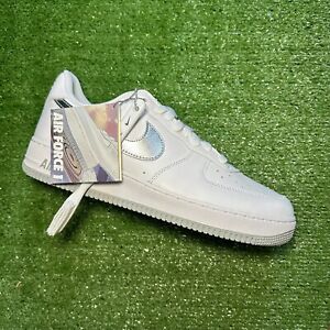 Nike Air Force 1 Low Retro Color Of The Month White Silver DZ6755-100 Men's 11.5