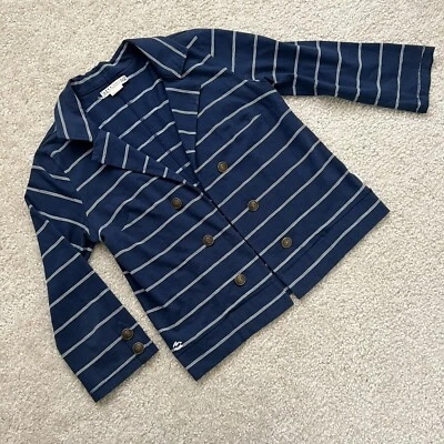 Chaqueta Blazer Billabong Ligera Abierta Azul Marino/Blanco Rayas Mujer Talla Grande Foto 1 de 4