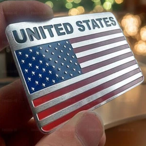 3D Aluminio Bandera Americana Logo EE. UU. Emblema Insignia Calcomanía Adhesiva Accesorios Coche - Imagen 1 de 12