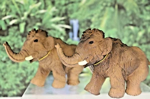 2 Juvenille Mammoth Papo Brown w/ Tiny Tusk New w/Tags 4.5"X1.5"X3" #55025 - Picture 1 of 7
