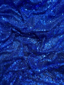 1 mtr royal blue all over sequin tulle dress fabric..58” wide - Picture 1 of 3