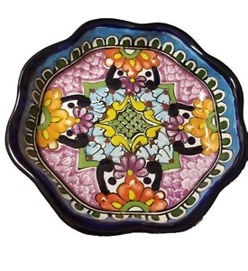 Signed Mexican Colorful Pottery Bowl - Picture 1 of 4