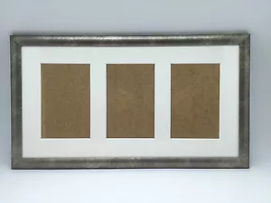 2 x Cornice Foto/Foto Multi 3 Aperture 6" x 4" Rame o Nero Foto C/W Vetro - Foto 1 di 7