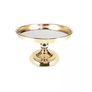 8-1/4"D x 4-3/4"H Gold Classic Round Dessert Cake Stand Display Serving Platter - Picture 1 of 5