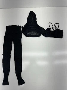 Shein Black 3 Piece Athletic Outfit Set Girls Size XS - Picture 1 of 5
