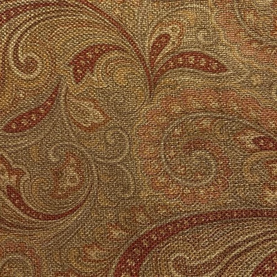 Paisley Decoración del Hogar Fbric Tonos Tierra Naranja Quemado 25" x 32" Peso Medio Foto 1 de 4