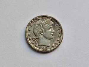 Cuarto de plata de barbero extremadamente fino 1914-D 70515 - Imagen 1 de 2