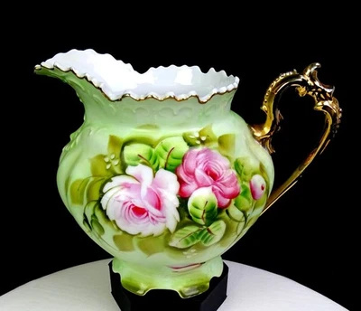 Jarra Lefton Porcelain Japan Heritage verde patrón 40 onzas 6 1/2" 1953-1971 Foto 1 de 4