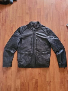 Chaqueta Biker de Cuero Auténtico MANGO Vintage Años 2000 - Talla L - Imagen 1 de 19