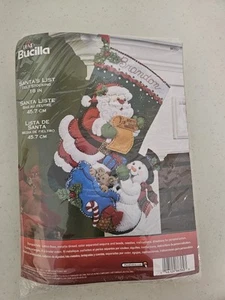 Bucilla Kit Calza Feltro NUOVO Mai Aperto Lista Babbo Natale 18 Pollici Natale - Foto 1 di 4
