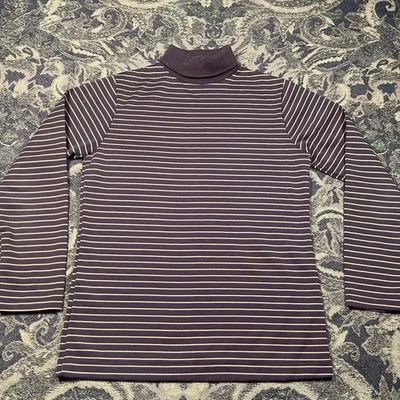 Top Pullover De Colección Años 70 Manga Larga Cuello Alto Para Mujer Talla Mediana Rayas Marrón Foto 1 de 4