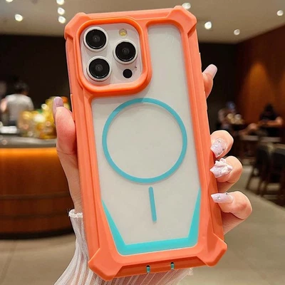 For iPhone 16 Pro Max 15 14 13 12 11 Mag Safe Case Shockproof Bumper Clear Back - Image 1 of 4