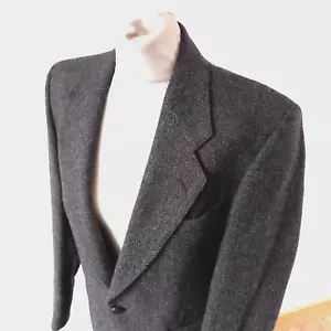 Blazer giacca lana spina di pesce sartoria inglese vintage uomo 36 anni 50 Harris tweed - Foto 1 di 17