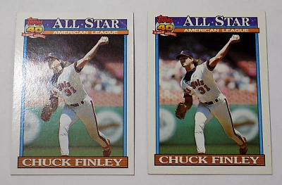 (2) 1991 Topps #395 CHUCK FINLEY All-Star Baseball Cards (CALIFORNIA ANGELS) - Image 1 of 2