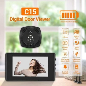 4.3 In LCD Digital Peephole Viewer 2.0MP Smart Door Eye Doorbell HD Video Camera - Picture 1 of 12