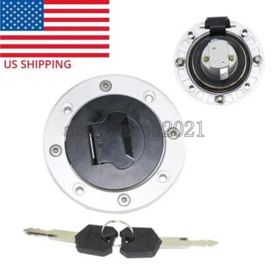 Fuel Gas Cap Cover Lock Set For Suzuki GSXR 600 750 1994-2003 GSXR1300 1997-2007 Foto 1 de 4