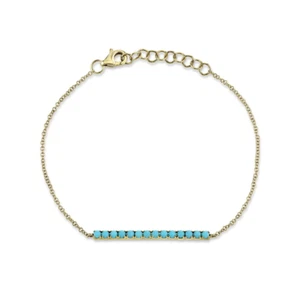 Dije pulsera turquesa oro macizo amarillo 14K 0,53 CT - Imagen 1 de 2