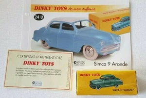 1/43 Simca 9 Aronde Elysée Bleu toit blanc Dinky Toys 24U F Atlas +Fiche Certif - Bild 1 von 11