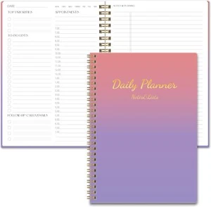 Cute Daily Planner Undated & to Do List Notebook for Work: with Hourly Schedule, - Picture 1 of 3