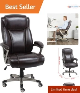 Big & Tall Office Chair Faux Leather Adjustable 350 Lb Capacity Indoor Use - Picture 1 of 9