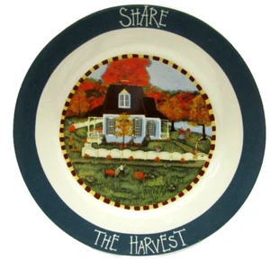 Share The Harvest 8" Fall Plate Tradition Carriage House Jackie Ehman - Picture 1 of 5