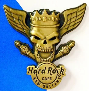 2007 HARD ROCK CAFE NEW ORLEANS 3D BRONZE WING SKULL SERIES MARDI GRAS LE PIN - Picture 1 of 1