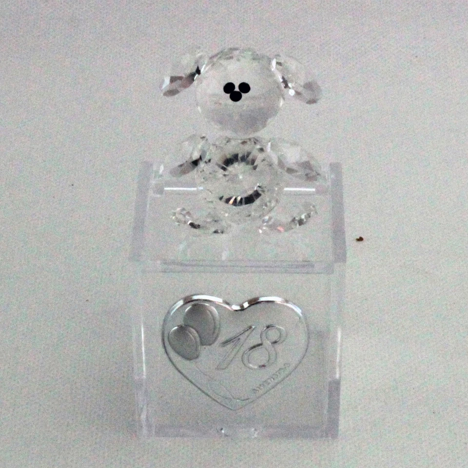 25774 Bomboniere Scatoline plastica Orsetto cristallo 18° compleanno Trasparente - Immagine 1 di 1