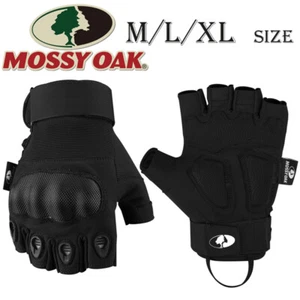 Mossy Oak M/L/XL Fingerless Tactical Gloves Combat Army Gloves with Hard Knuckle - Picture 1 of 15