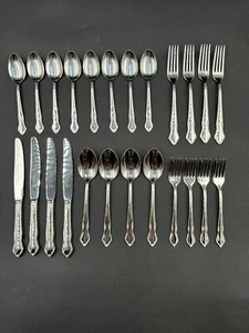 Sterless Germany Marie Antoinette Stainless Flatware Set Spoon Fork Knife 24 pcs - Picture 1 of 9