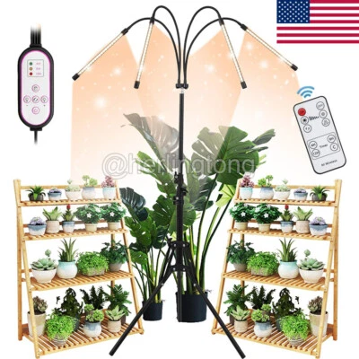 LED Plant Grow Light with Stand Indoor 4 Head Light LED Grow Light Full Spectrum - Image 1 of 4