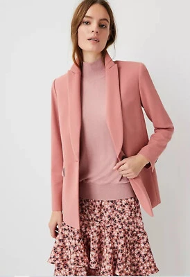 Blazer Ann Taylor The One-Button en Doble Tejido Talla 8 Nuevo con Etiquetas Foto 1 de 3