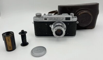 RARE!!! FED 2 Square Window USSR Leica copy Camera + FED lens #013460 - Image 1 of 4