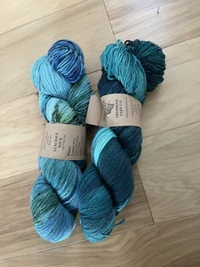 Primrose Yarn Co Luscious Sock In “Emerald Midnight” And “Magic Hat” DESTASH - Picture 1 of 7
