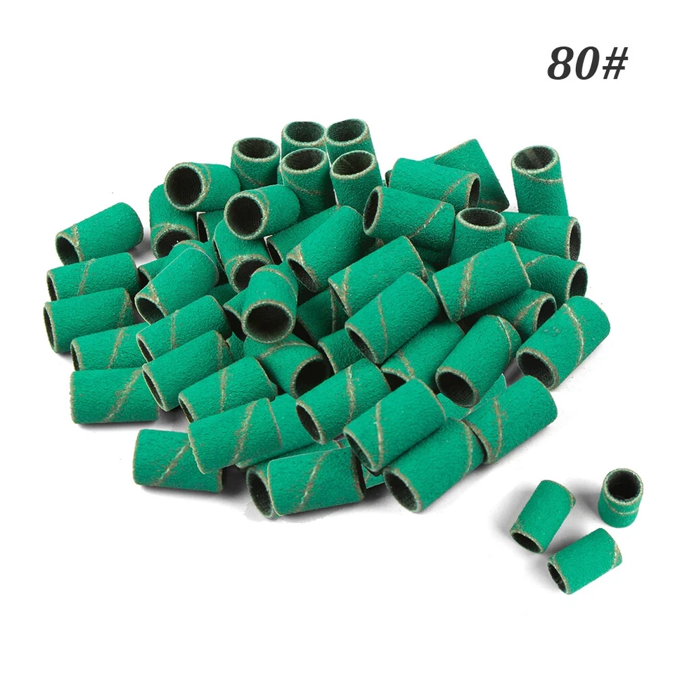 1000pcs Nail Sanding Bands Nail Drill Bit Caps for Manicure Gel Polish Removing - Image 1 of 4