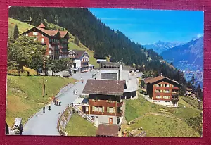 JOHN'S DEALS - SWITZERLAND - VINTAGE MURREN STATION AND HOTEL, EIGER POSTCARD - Picture 1 of 2