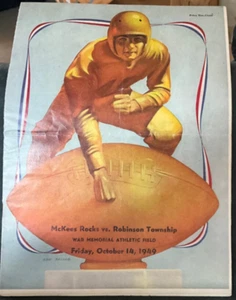 Vintage 1949 PA High School Football Program McKEES ROCKS VS ROBINSON TOWNSHIP - Picture 1 of 9